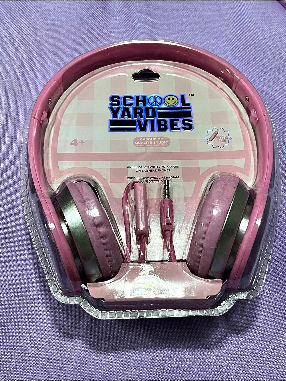 School Yard Vibes On-Ear Headphones Pink